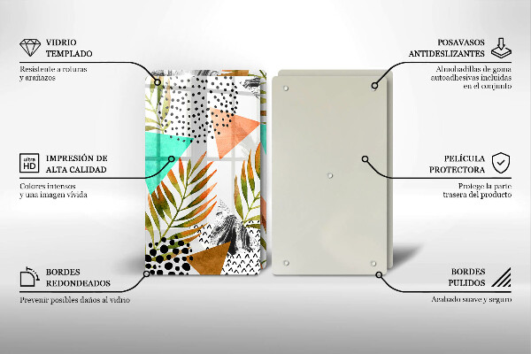 Protector pared cocina Patrón de hojas boho