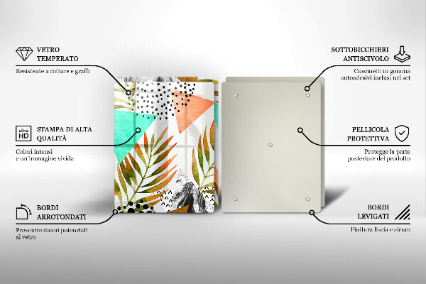 Protector pared cocina Patrón de hojas boho