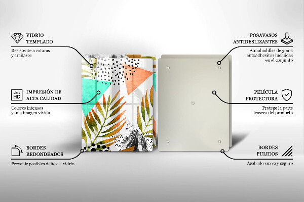 Protector pared cocina Patrón de hojas boho