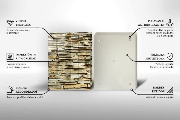 Protector pared cocina Piedras decorativas