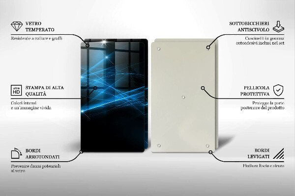 Protector pared cocina Humo azul abstracto