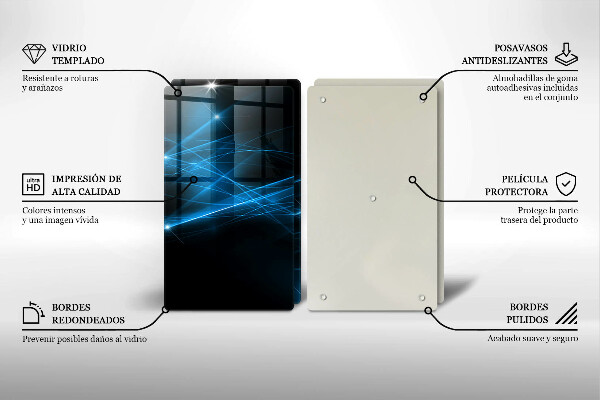 Protector pared cocina Humo azul abstracto