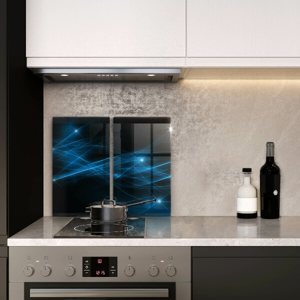 Protector pared cocina Humo azul abstracto