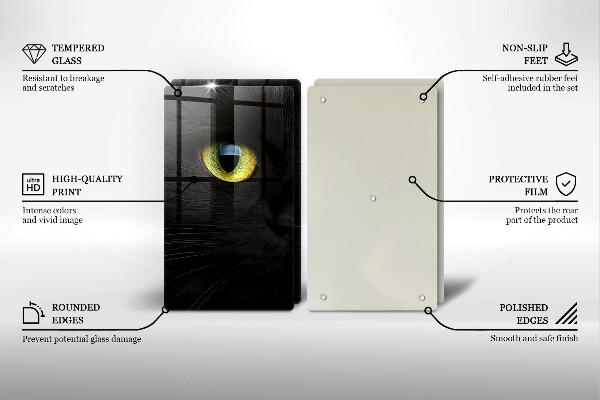 Protector pared cocina Ojos de gato animales