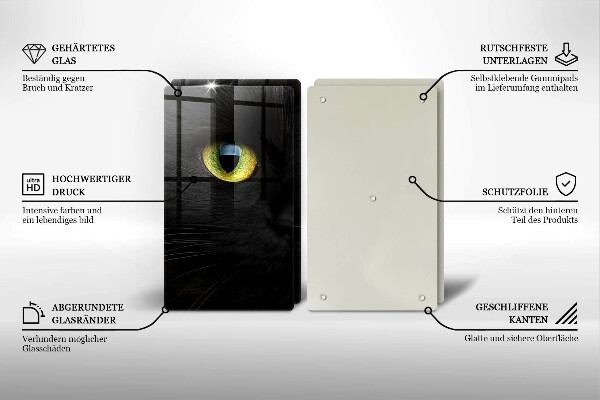 Protector pared cocina Ojos de gato animales