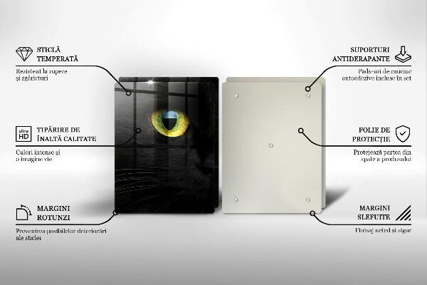 Protector pared cocina Ojos de gato animales