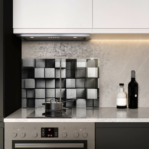 Protector pared cocina Cuadrados abstractos 3d