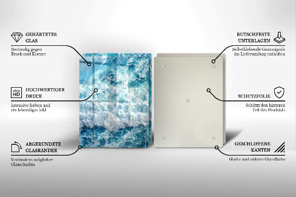 Protector pared cocina Olas de agua de mar