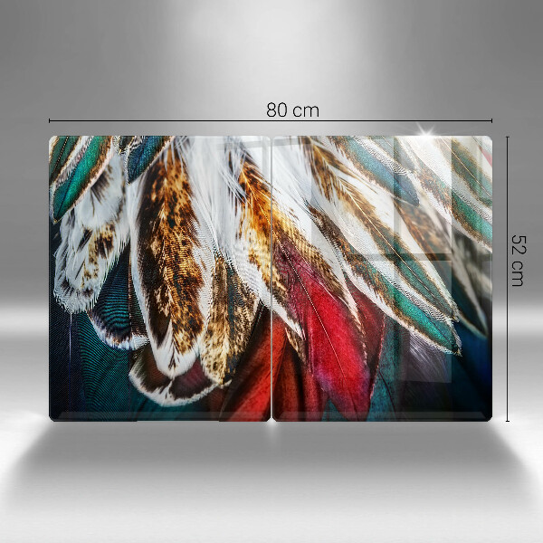 Protector pared cocina Plumas de pájaro boho