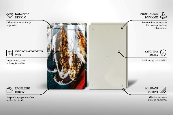 Protector pared cocina Plumas de pájaro boho