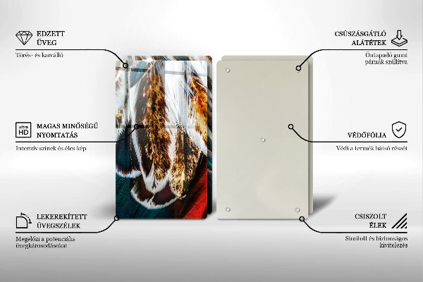 Protector pared cocina Plumas de pájaro boho