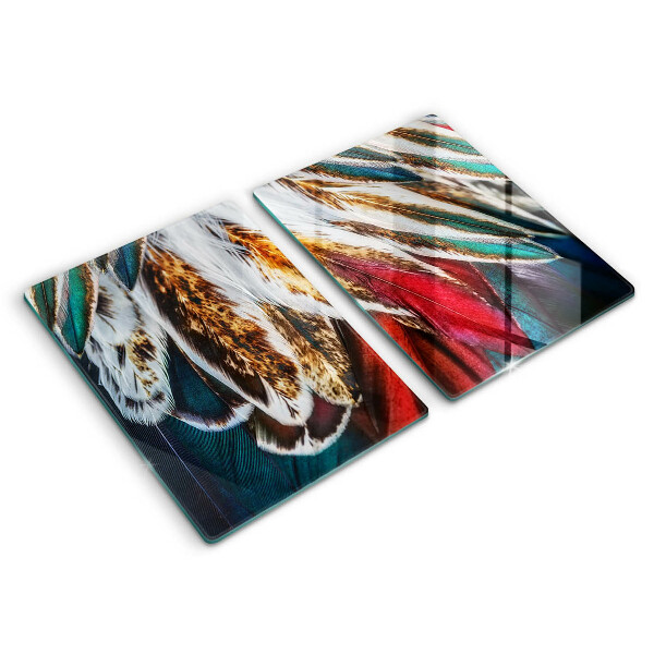 Protector pared cocina Plumas de pájaro boho