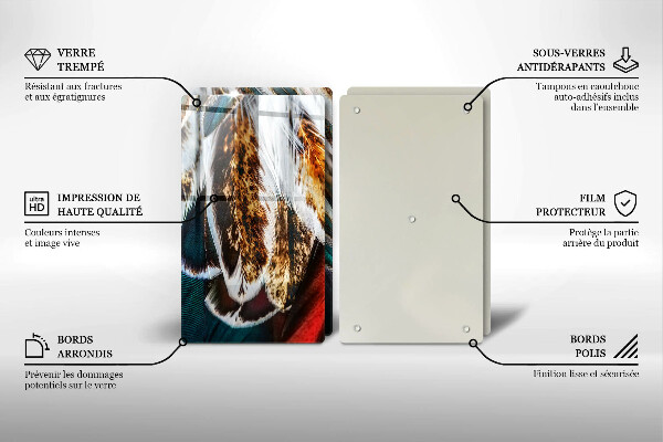 Protector pared cocina Plumas de pájaro boho