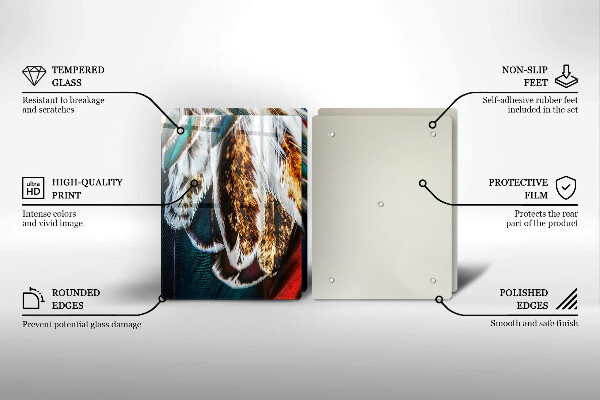 Protector pared cocina Plumas de pájaro boho