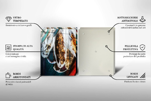 Protector pared cocina Plumas de pájaro boho