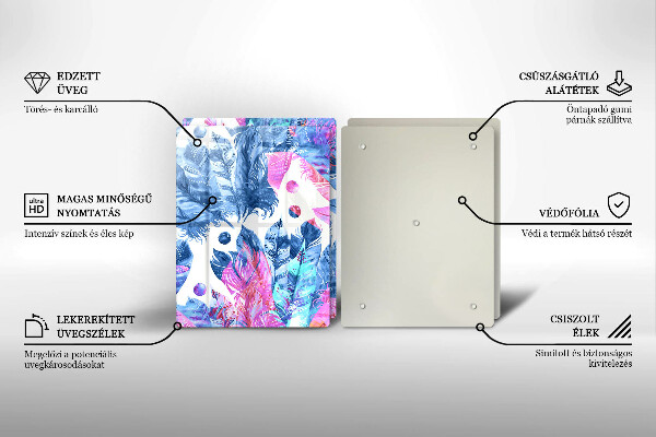 Protector pared cocina Ilustración boho de plumas