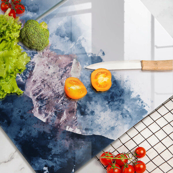 Protector pared cocina Montañas pintadas abstractas