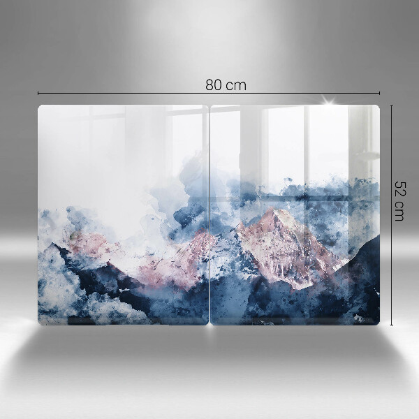 Protector pared cocina Montañas pintadas abstractas