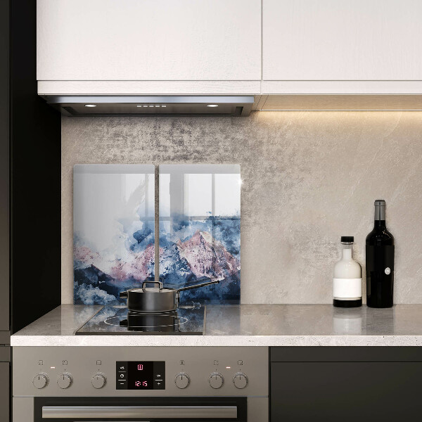 Protector pared cocina Montañas pintadas abstractas