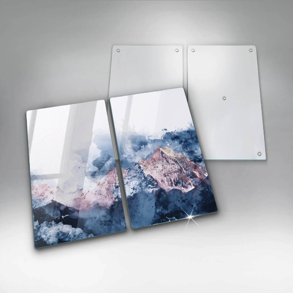 Protector pared cocina Montañas pintadas abstractas