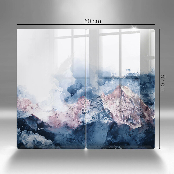 Protector pared cocina Montañas pintadas abstractas