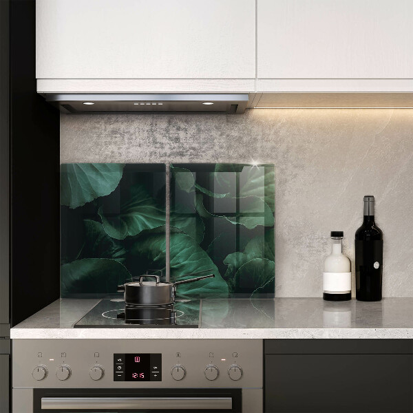 Protector pared cocina Hojas oscuras salvajes