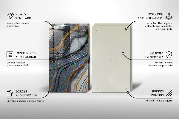 Protector pared cocina Roca con oro