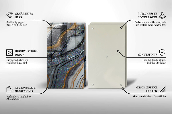 Protector pared cocina Roca con oro