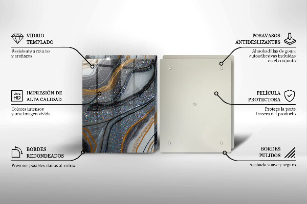 Protector pared cocina Roca con oro