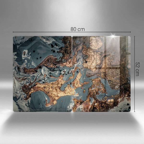 Protector pared cocina Estructura de roca dorada