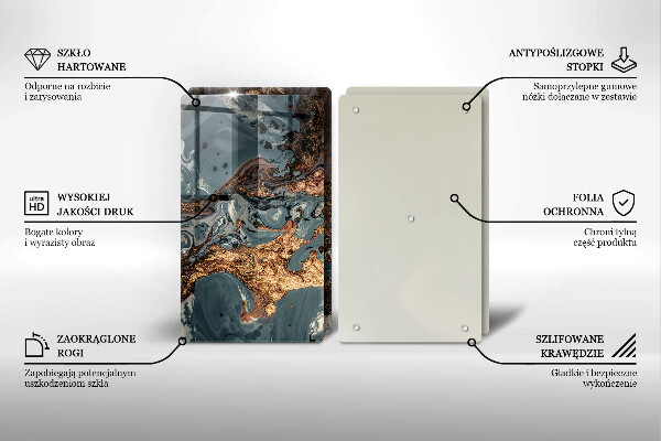 Protector pared cocina Estructura de roca dorada