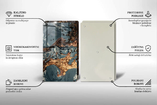 Protector pared cocina Estructura de roca dorada