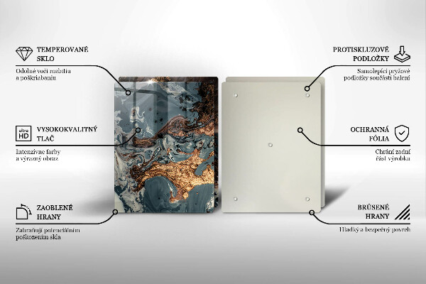 Protector pared cocina Estructura de roca dorada