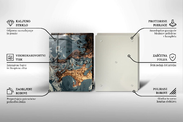 Protector pared cocina Estructura de roca dorada