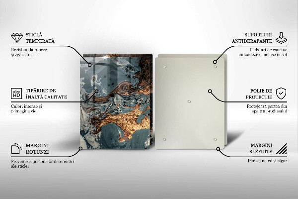 Protector pared cocina Estructura de roca dorada