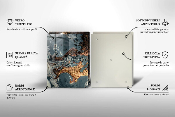 Protector pared cocina Estructura de roca dorada