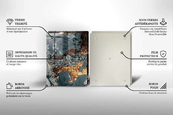 Protector pared cocina Estructura de roca dorada