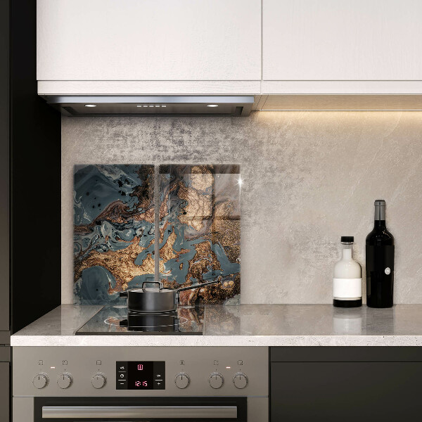 Protector pared cocina Estructura de roca dorada