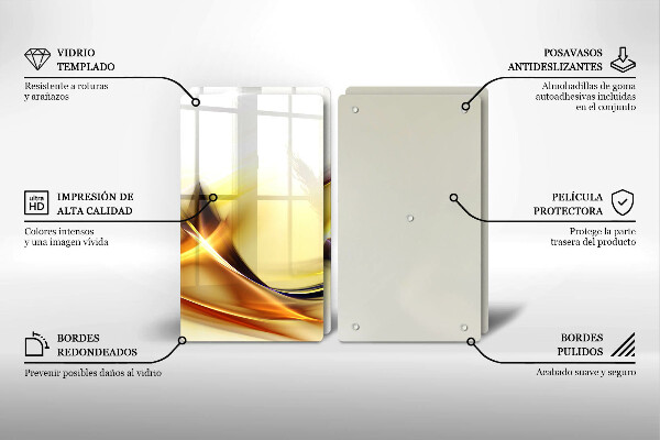 Protector pared cocina Líneas abstractas de luz