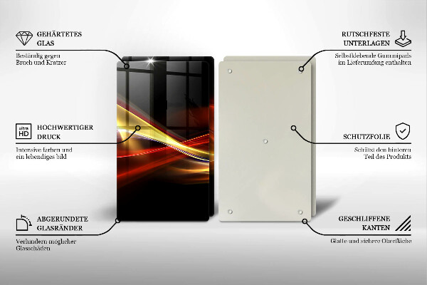 Protector pared cocina Luz y humo abstractos