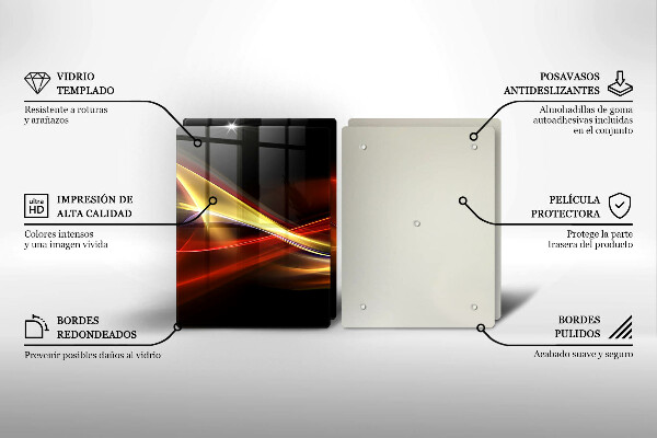 Protector pared cocina Luz y humo abstractos