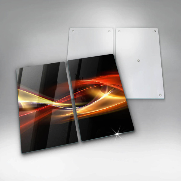 Protector pared cocina Luz y humo abstractos