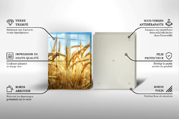 Protector pared cocina Espigas de cereales en el campo.