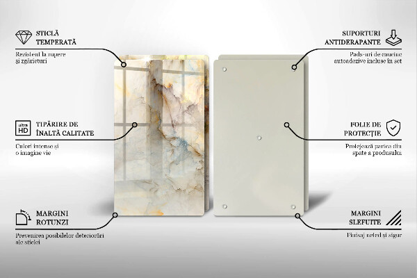 Protector pared cocina Textura de mármol con oro.