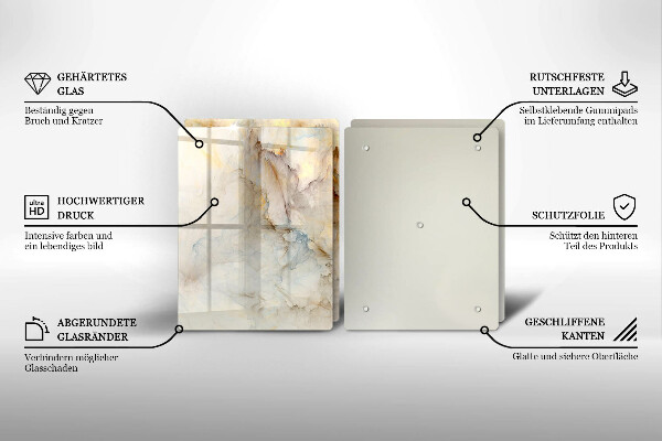 Protector pared cocina Textura de mármol con oro.