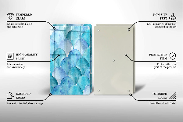 Protector pared cocina Escamas de acuarela