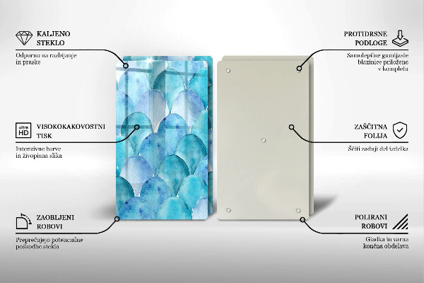 Protector pared cocina Escamas de acuarela