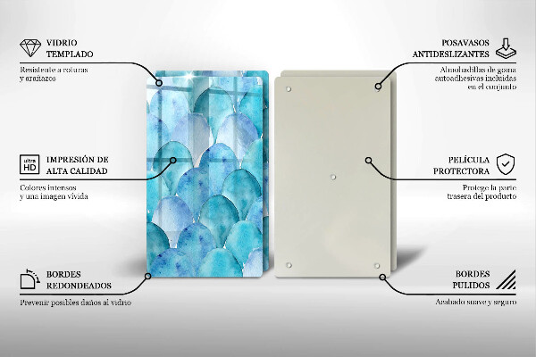 Protector pared cocina Escamas de acuarela