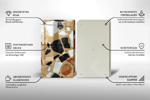 Protector pared cocina Plato de piedras decorativas