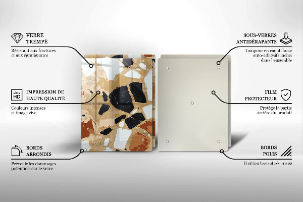 Protector pared cocina Plato de piedras decorativas